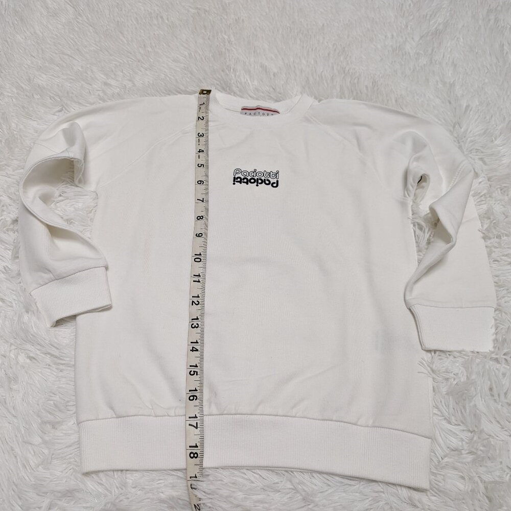 Solid White Unisex Sweatshirt Casual Crew Neck Loopknit Long sleeve Size:6 NWOT - Picture 2 of 6
